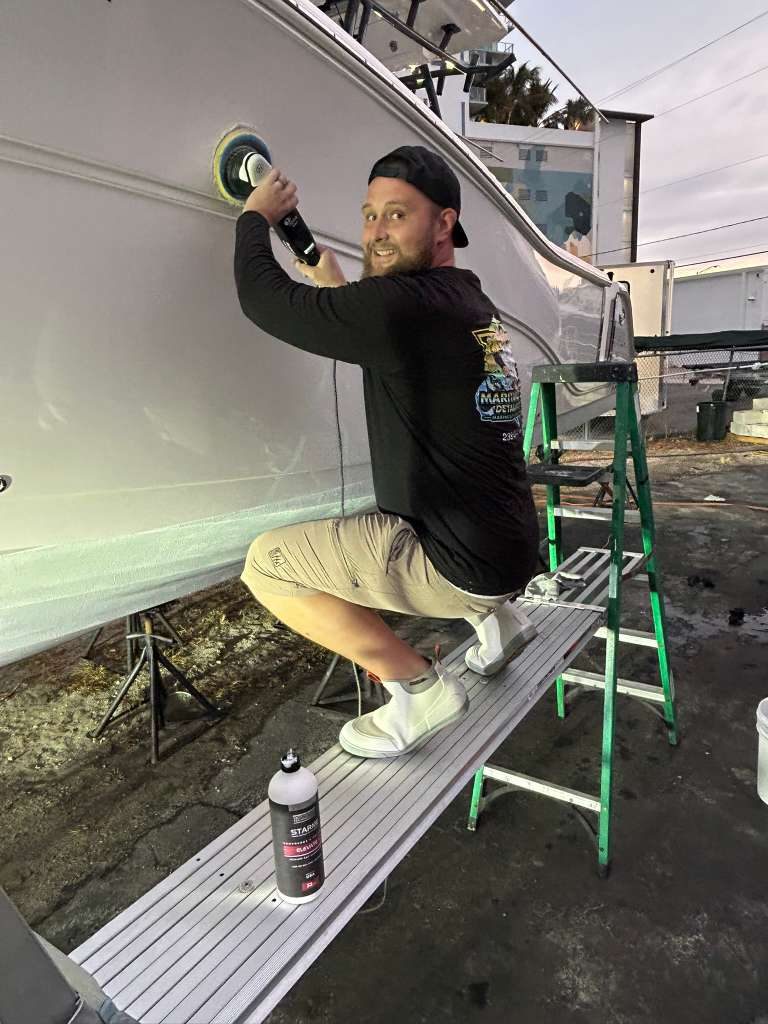 Hull Polishing at Sunset